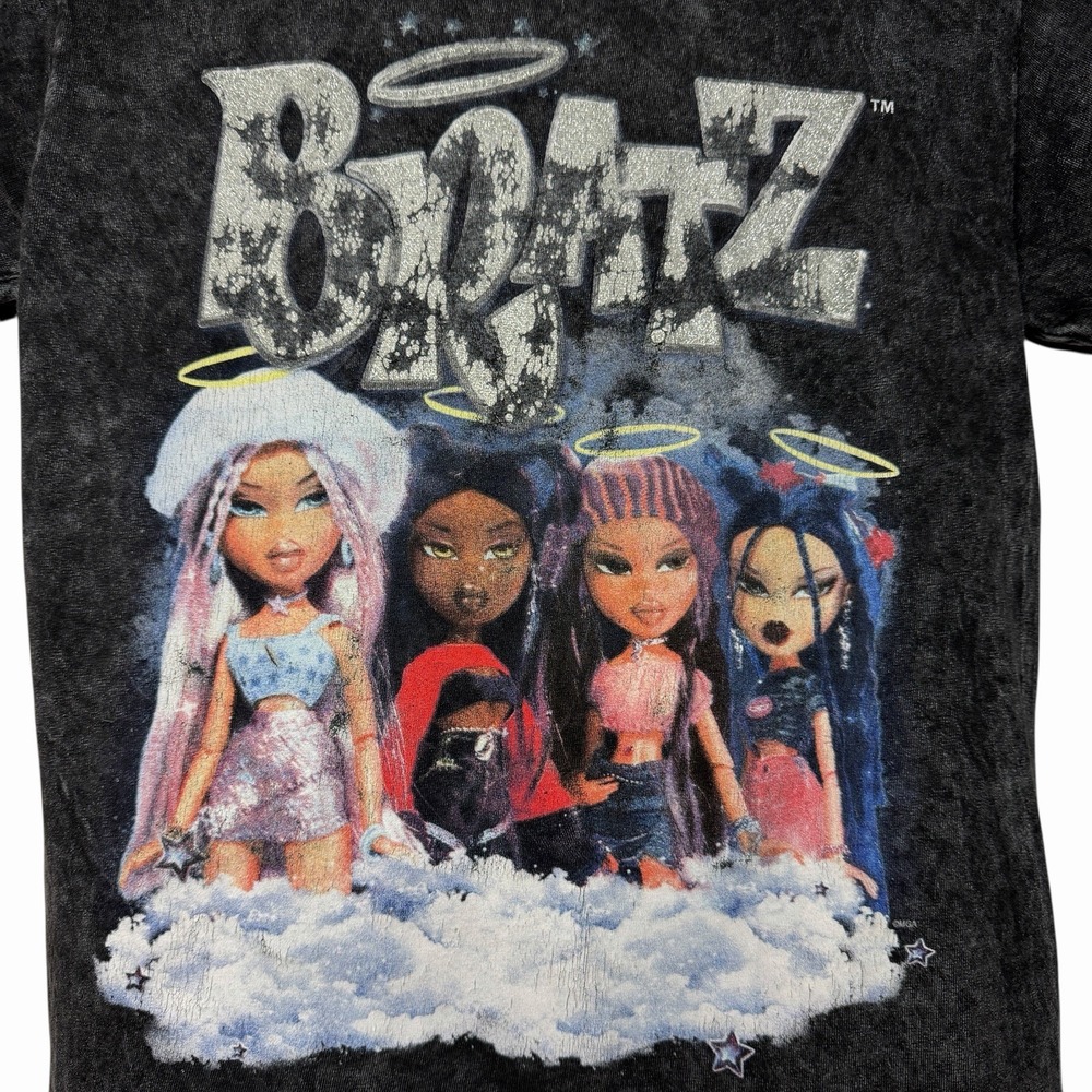 Bratz Women's Angel Cloud Tour T-Shirt Acid Wash Black Small 2023 Graphic Tee - Picture 3 of 7